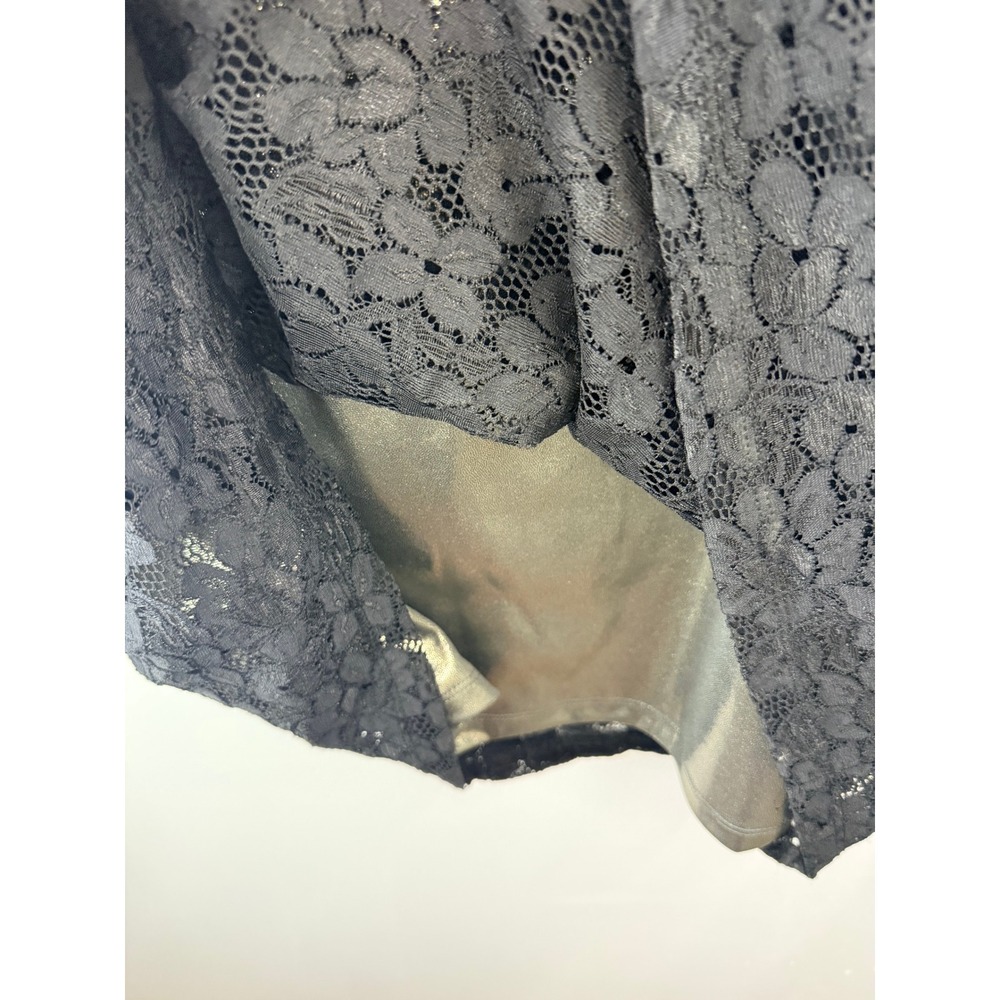 Torrid Womens Black Gold Metallic Floral Lace V-Neck Cocktail Chic Dress Sz 22 - Picture 6 of 7